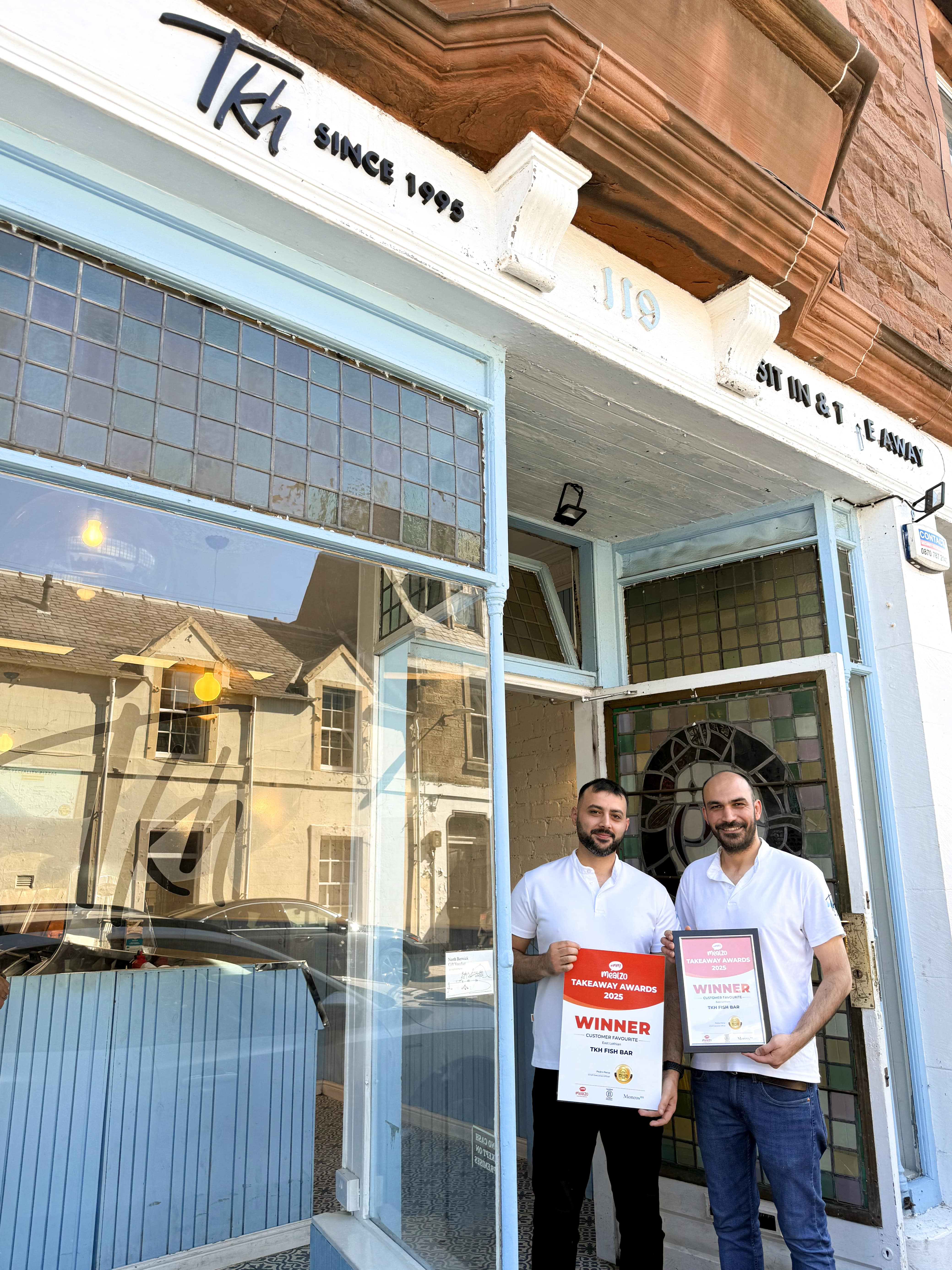 Staff of TKH Fish Bar in North Berwick